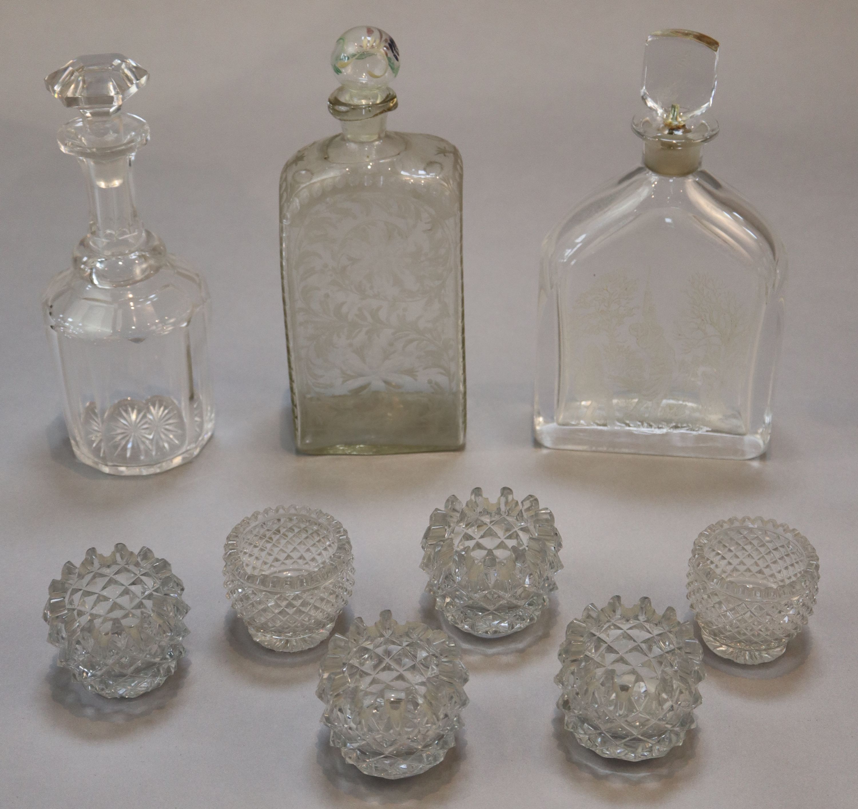 A group of assorted early 19th century and later glassware, 24cm